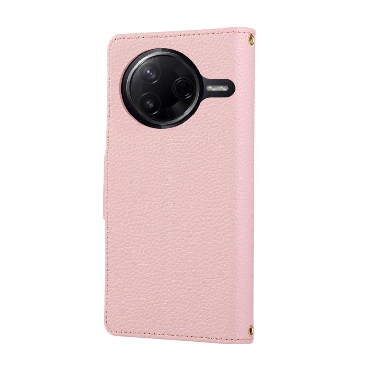 For Redmi K80 / Poco F7 Pro Round Buckle Zipper Wallet Leather Phone Case with Crossbody Strap