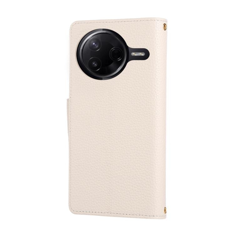 For Redmi K80 / Poco F7 Pro Round Buckle Zipper Wallet Leather Phone Case with Crossbody Strap