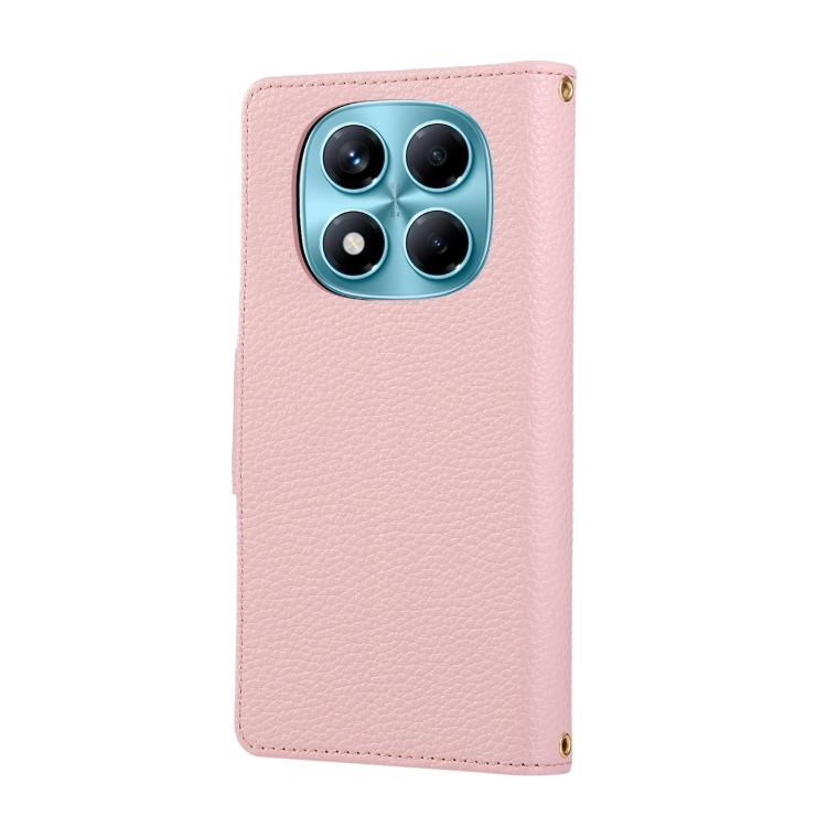 For Redmi Note 14 Pro 4G Round Buckle Zipper Wallet Leather Phone Case with Crossbody Strap