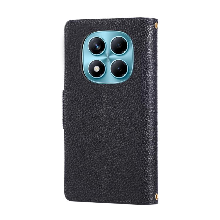 For Redmi Note 14 Pro 4G Round Buckle Zipper Wallet Leather Phone Case with Crossbody Strap