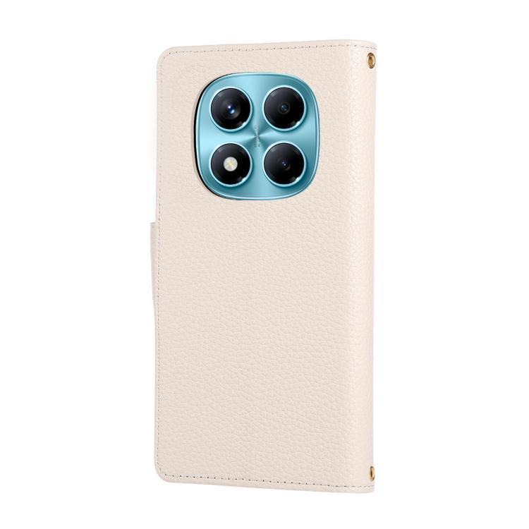 For Redmi Note 14 Pro 4G Round Buckle Zipper Wallet Leather Phone Case with Crossbody Strap