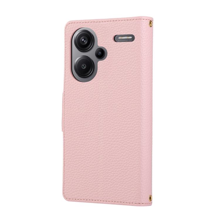 For Redmi Note 13 Pro+ Round Buckle Zipper Wallet Leather Phone Case with Crossbody Strap