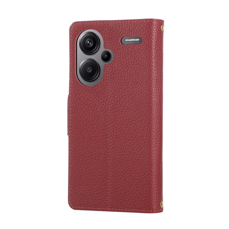 For Redmi Note 13 Pro+ Round Buckle Zipper Wallet Leather Phone Case with Crossbody Strap