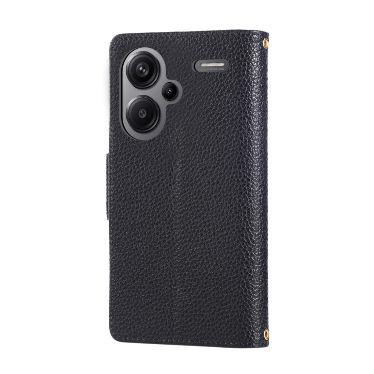 For Redmi Note 13 Pro+ Round Buckle Zipper Wallet Leather Phone Case with Crossbody Strap