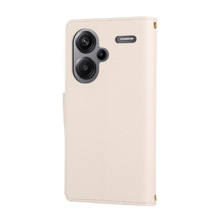 For Redmi Note 13 Pro+ Round Buckle Zipper Wallet Leather Phone Case with Crossbody Strap
