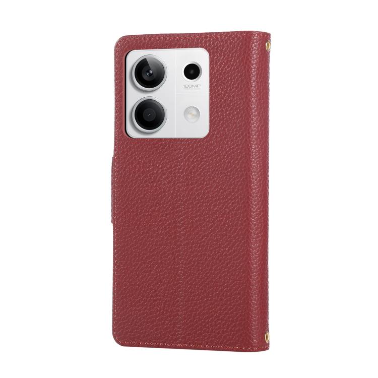 For Redmi Note 13 5G Round Buckle Zipper Wallet Leather Phone Case with Crossbody Strap