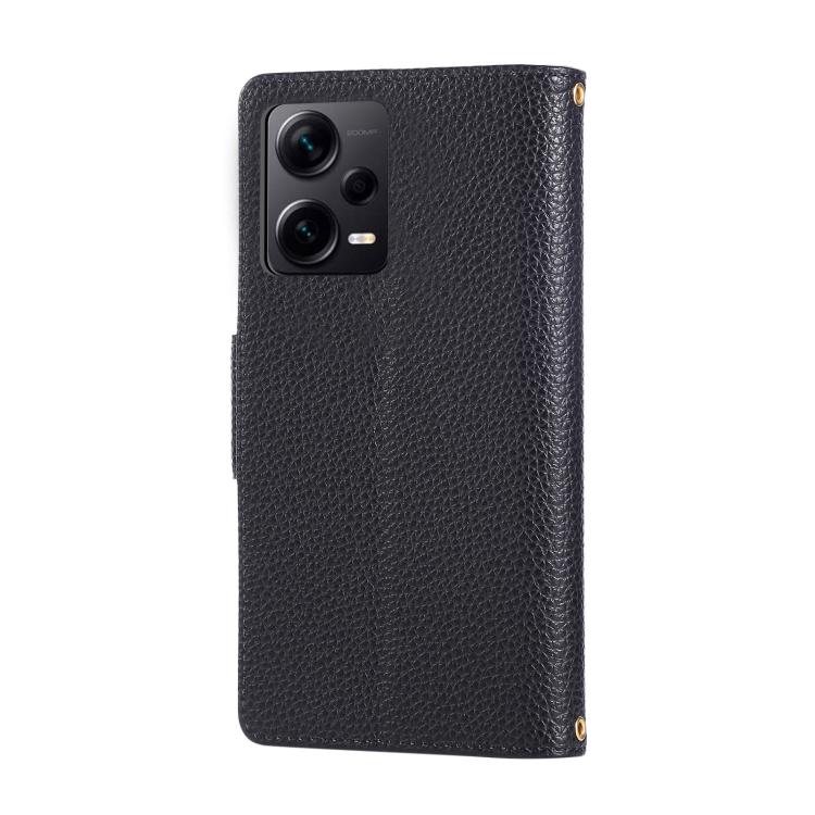 For Redmi Note 12 Pro 5G Round Buckle Zipper Wallet Leather Phone Case with Crossbody Strap
