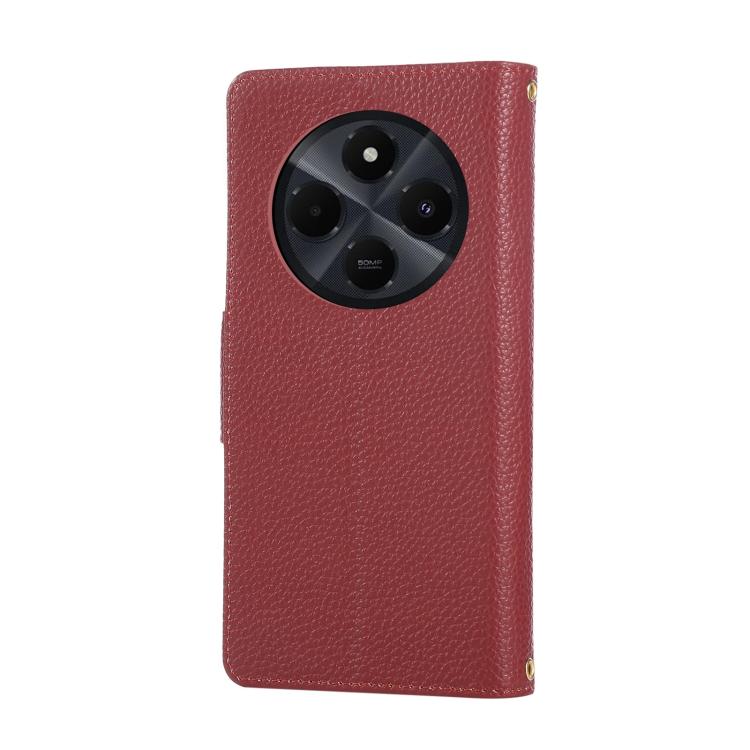 For Redmi 14C 5G Round Buckle Zipper Wallet Leather Phone Case with Crossbody Strap
