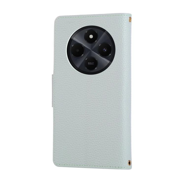 For Redmi 14C 5G Round Buckle Zipper Wallet Leather Phone Case with Crossbody Strap