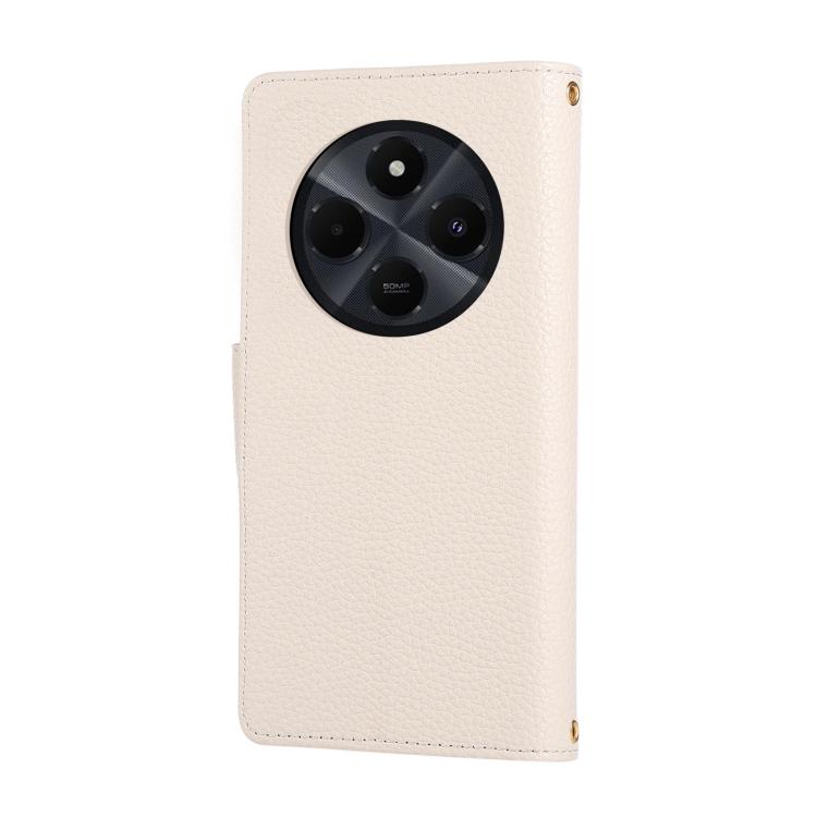 For Redmi 14C 5G Round Buckle Zipper Wallet Leather Phone Case with Crossbody Strap