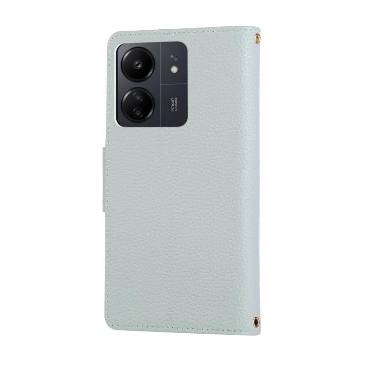 For Redmi 13C Round Buckle Zipper Wallet Leather Phone Case with Crossbody Strap