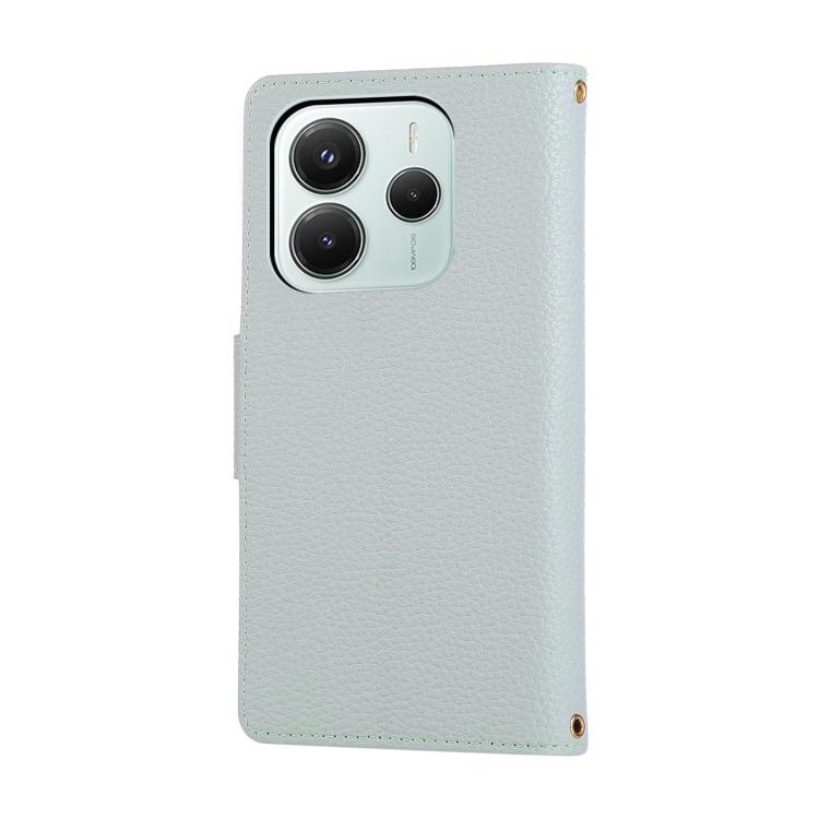 For Redmi Note 14 5G Round Buckle Zipper Wallet Leather Phone Case with Crossbody Strap
