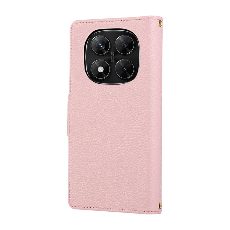 For Redmi Note 14 Pro 5G Round Buckle Zipper Wallet Leather Phone Case with Crossbody Strap