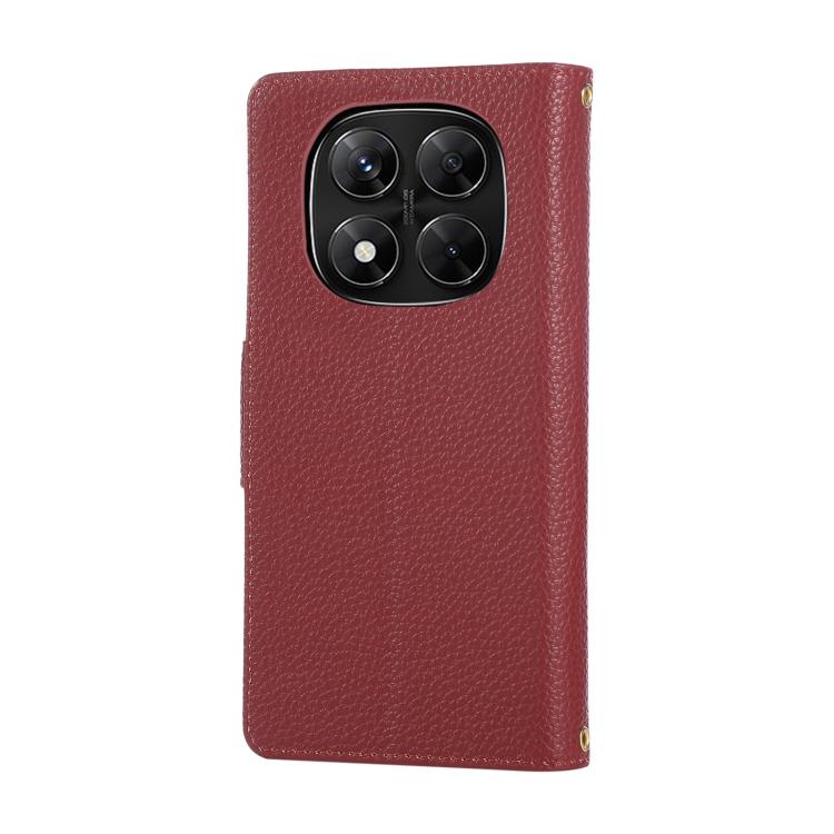 For Redmi Note 14 Pro 5G Round Buckle Zipper Wallet Leather Phone Case with Crossbody Strap