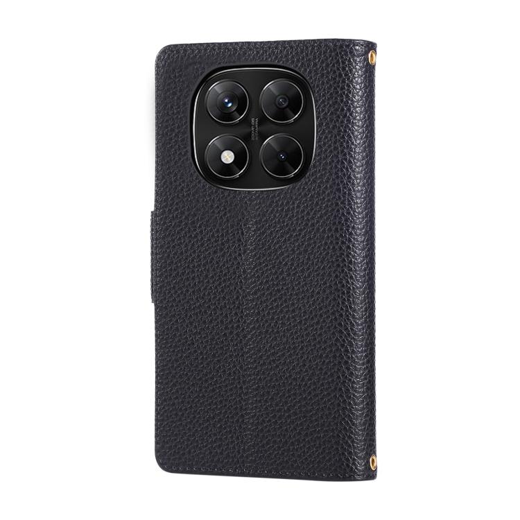 For Redmi Note 14 Pro 5G Round Buckle Zipper Wallet Leather Phone Case with Crossbody Strap