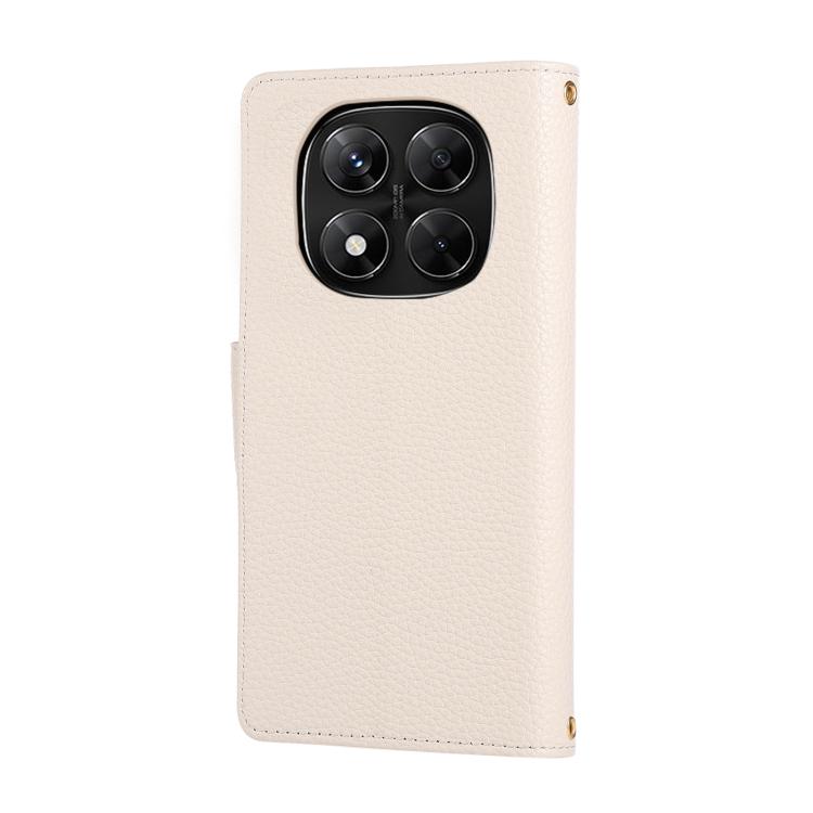 For Redmi Note 14 Pro 5G Round Buckle Zipper Wallet Leather Phone Case with Crossbody Strap