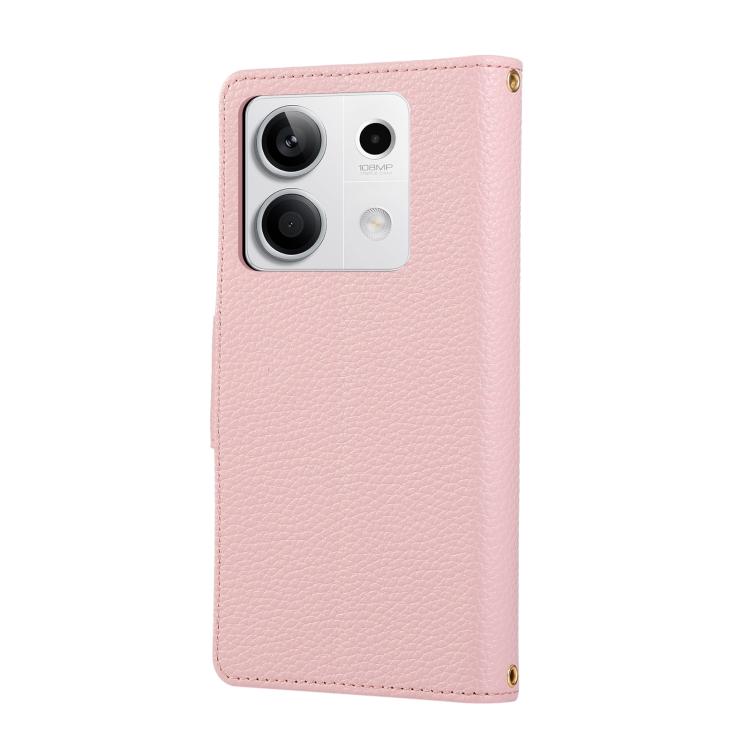 For Redmi Note 13 4G Round Buckle Zipper Wallet Leather Phone Case with Crossbody Strap