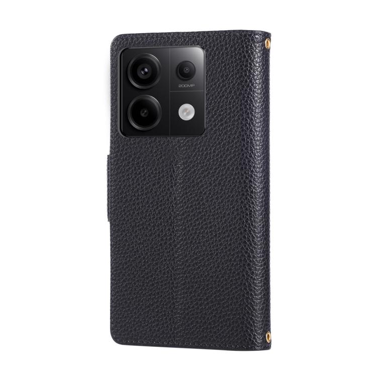 For Redmi Note 13 Pro 4G Round Buckle Zipper Wallet Leather Phone Case with Crossbody Strap