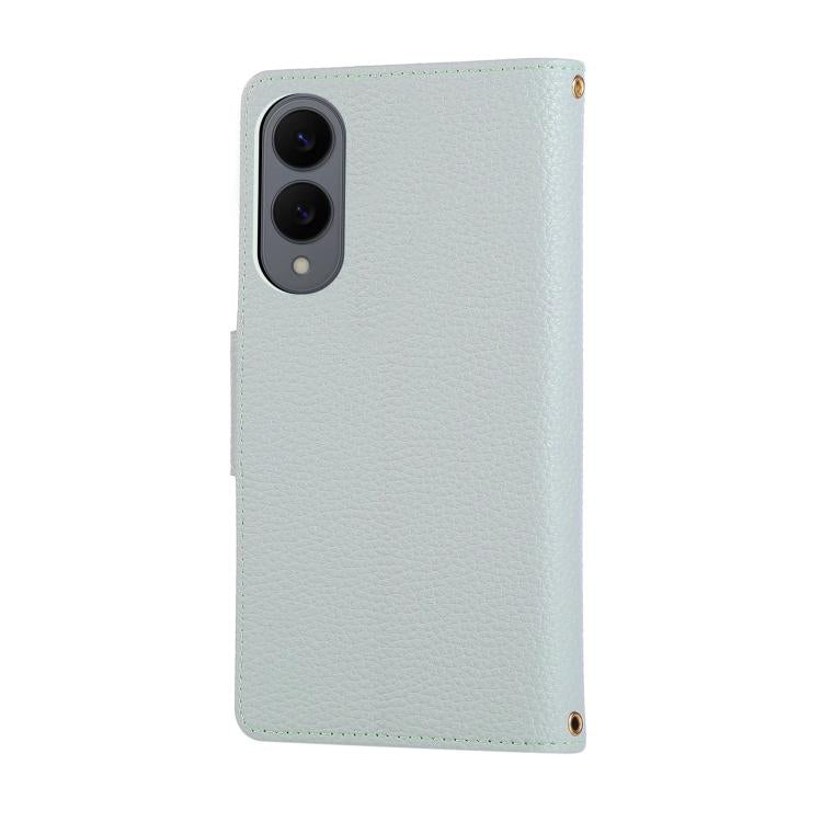 For Samsung Galaxy S25 Edge 5G Round Buckle Zipper Wallet Leather Phone Case with Crossbody Strap
