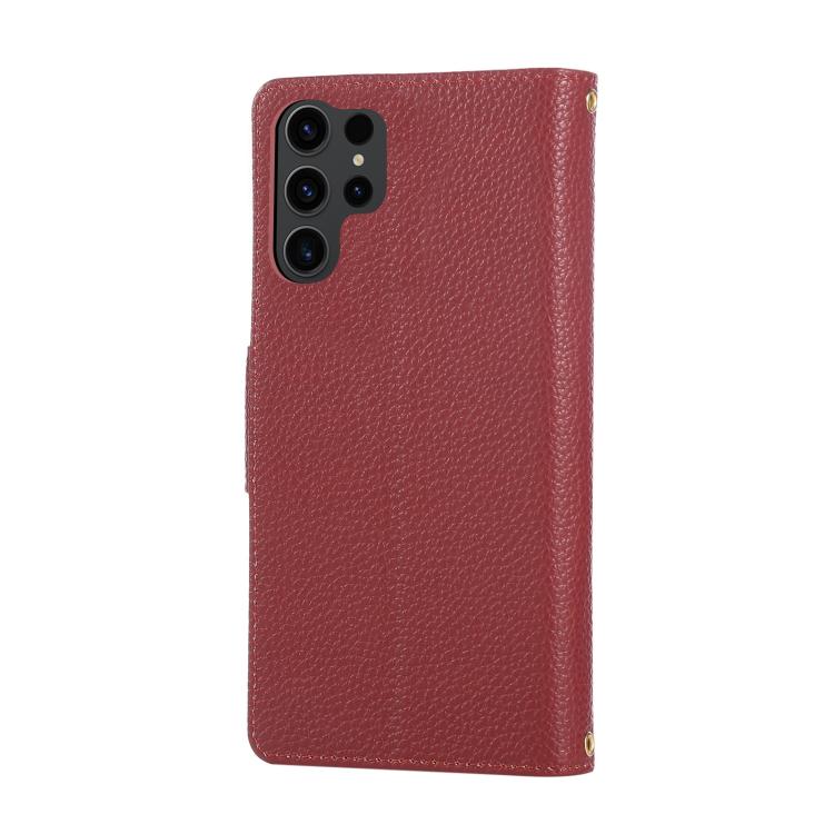 For Samsung Galaxy S23 Ultra 5G Round Buckle Zipper Wallet Leather Phone Case with Crossbody Strap