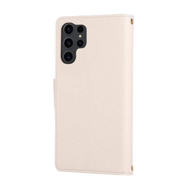 For Samsung Galaxy S23 Ultra 5G Round Buckle Zipper Wallet Leather Phone Case with Crossbody Strap