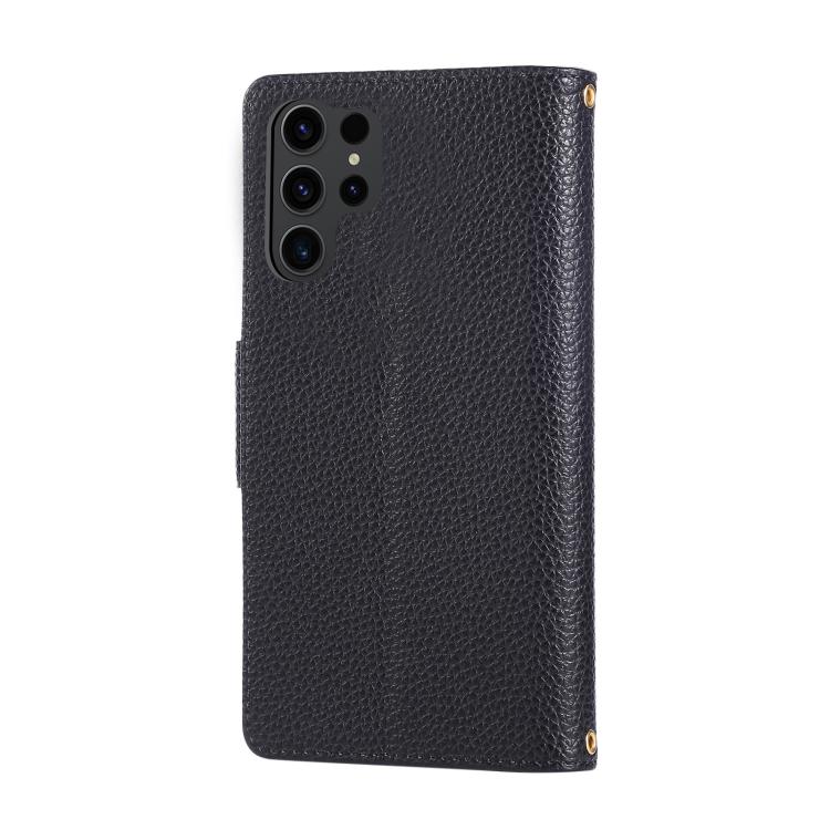 For Samsung Galaxy S24 Ultra 5G Round Buckle Zipper Wallet Leather Phone Case with Crossbody Strap