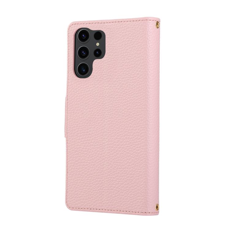 For Samsung Galaxy S25 Ultra 5G Round Buckle Zipper Wallet Leather Phone Case with Crossbody Strap