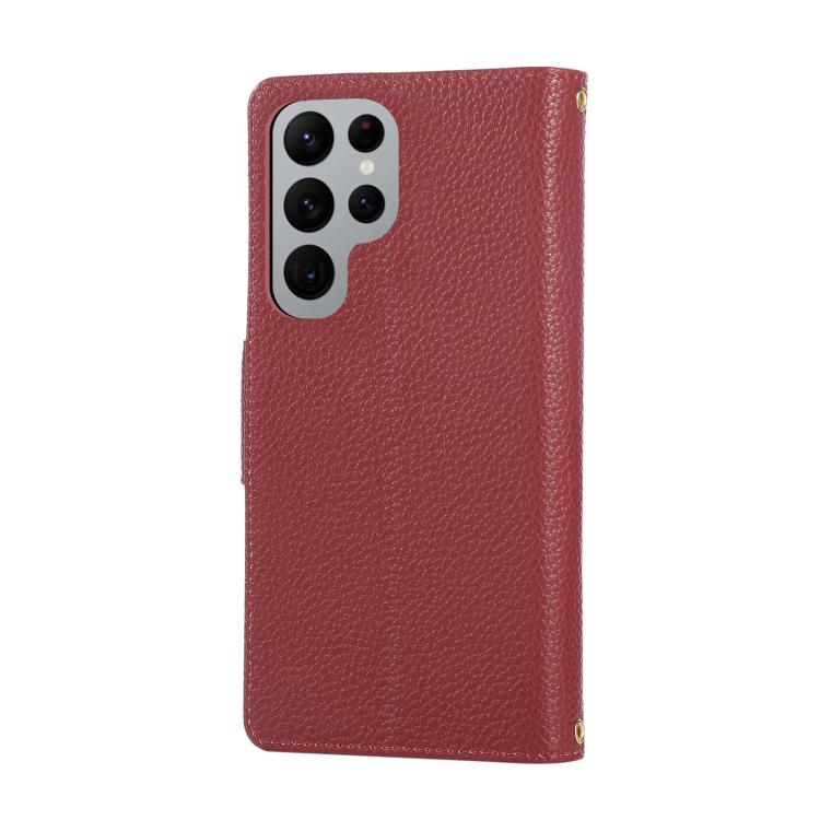 For Samsung Galaxy S22 Ultra 5G Round Buckle Zipper Wallet Leather Phone Case with Crossbody Strap