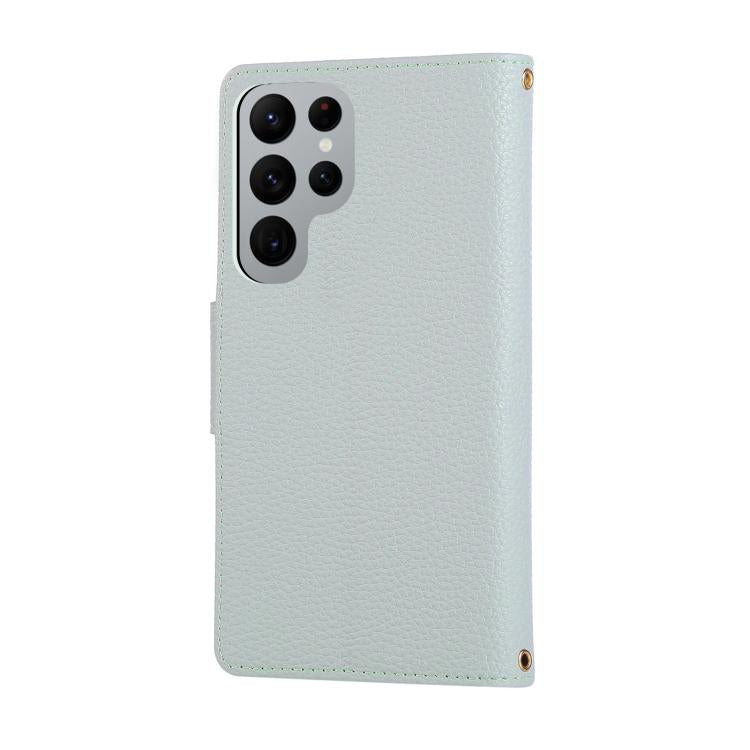 For Samsung Galaxy S22 Ultra 5G Round Buckle Zipper Wallet Leather Phone Case with Crossbody Strap