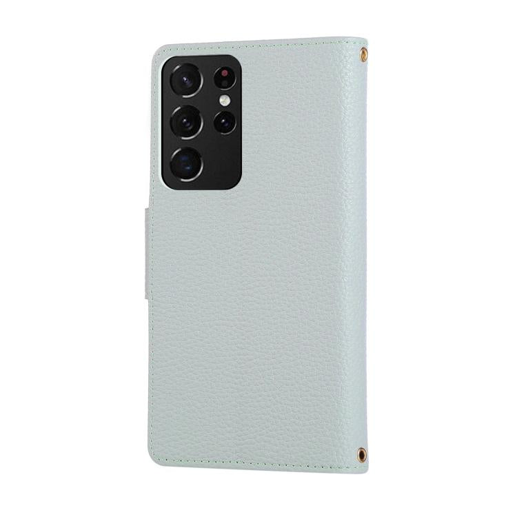 For Samsung Galaxy S21 Ultra 5G Round Buckle Zipper Wallet Leather Phone Case with Crossbody Strap