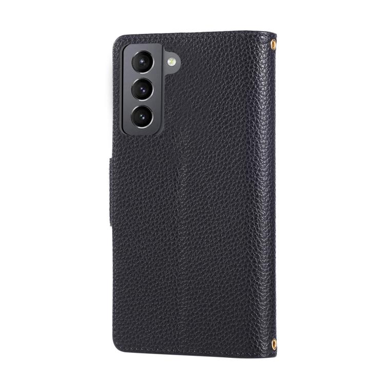 For Samsung Galaxy S22+ 5G Round Buckle Zipper Wallet Leather Phone Case with Crossbody Strap
