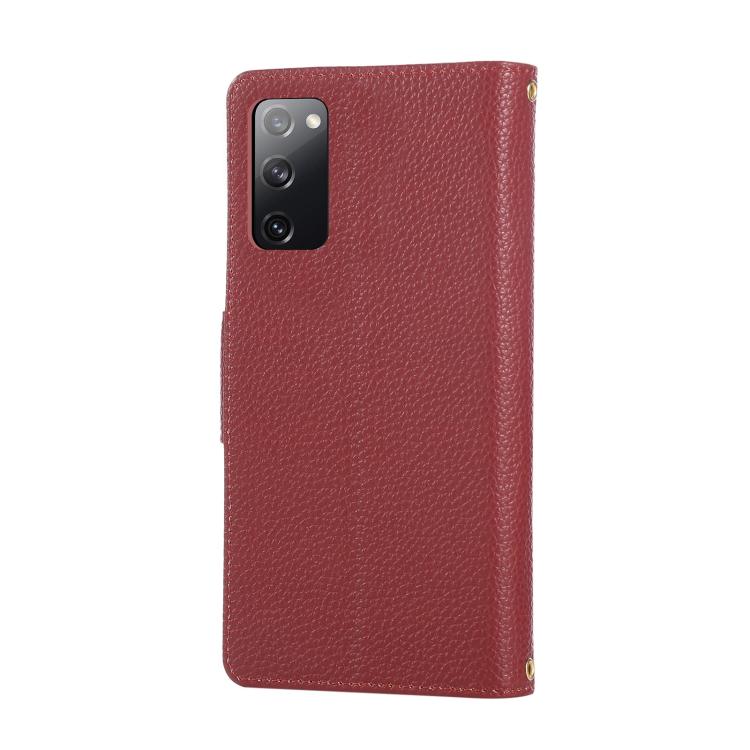 For Samsung Galaxy S20 FE Round Buckle Zipper Wallet Leather Phone Case with Crossbody Strap