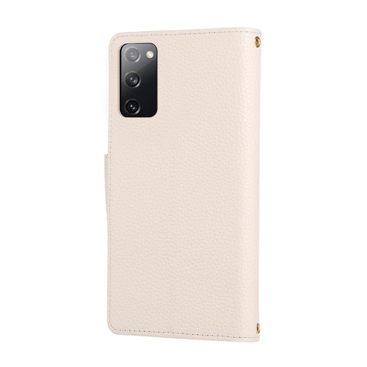 For Samsung Galaxy S20 FE Round Buckle Zipper Wallet Leather Phone Case with Crossbody Strap