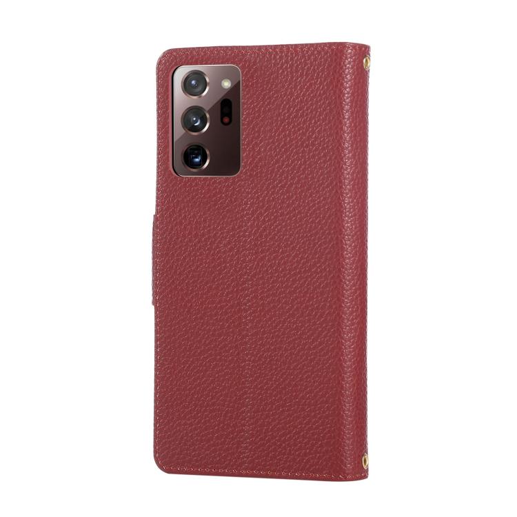For Samsung Galaxy Note20 Ultra Round Buckle Zipper Wallet Leather Phone Case with Crossbody Strap