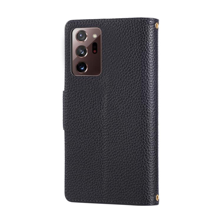 For Samsung Galaxy Note20 Ultra Round Buckle Zipper Wallet Leather Phone Case with Crossbody Strap
