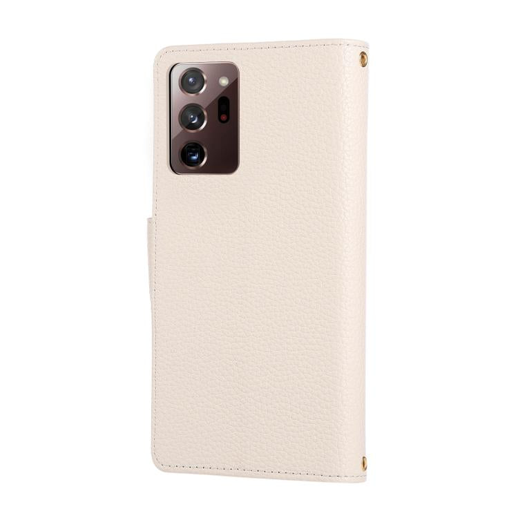 For Samsung Galaxy Note20 Ultra Round Buckle Zipper Wallet Leather Phone Case with Crossbody Strap