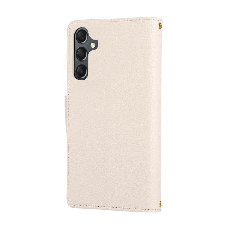 For Samsung Galaxy A35 5G Round Buckle Zipper Wallet Leather Phone Case with Crossbody Strap