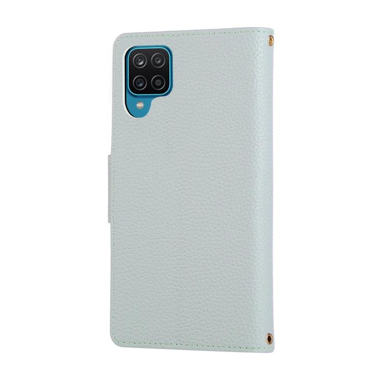 For Samsung Galaxy A12 5G Round Buckle Zipper Wallet Leather Phone Case with Crossbody Strap