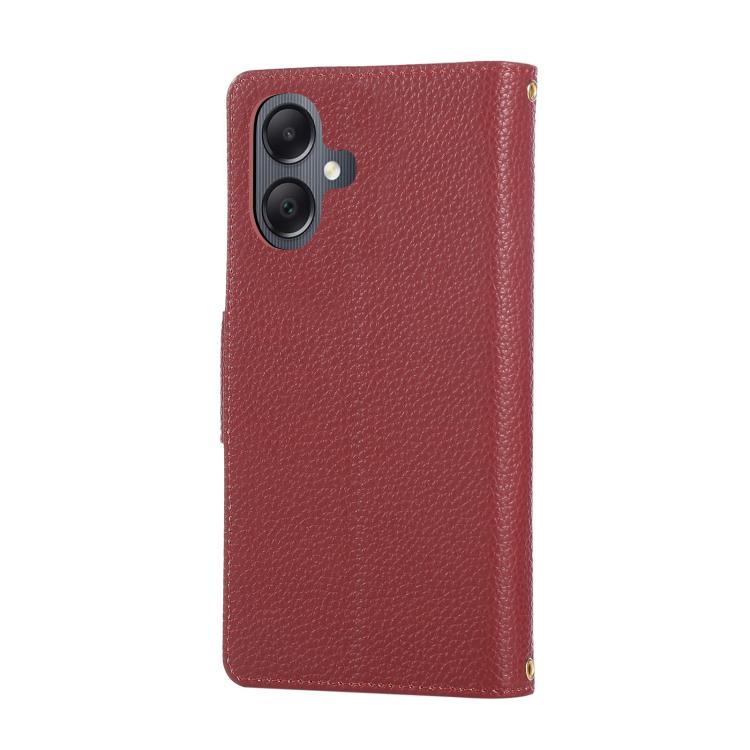 For Samsung Galaxy A06 Round Buckle Zipper Wallet Leather Phone Case with Crossbody Strap