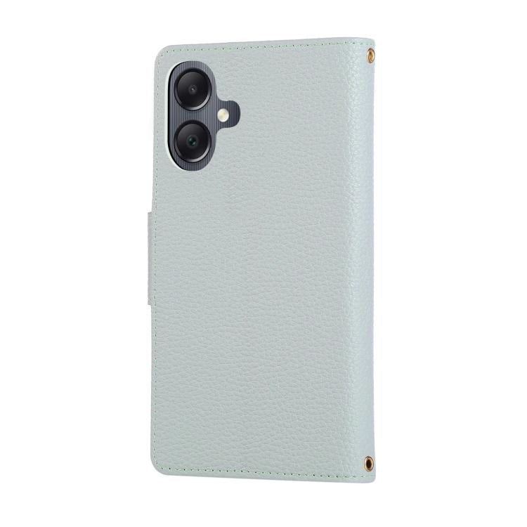 For Samsung Galaxy A06 Round Buckle Zipper Wallet Leather Phone Case with Crossbody Strap