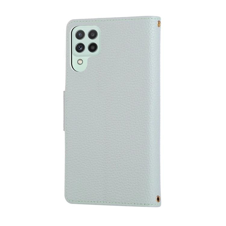For Samsung Galaxy A22 4G Round Buckle Zipper Wallet Leather Phone Case with Crossbody Strap