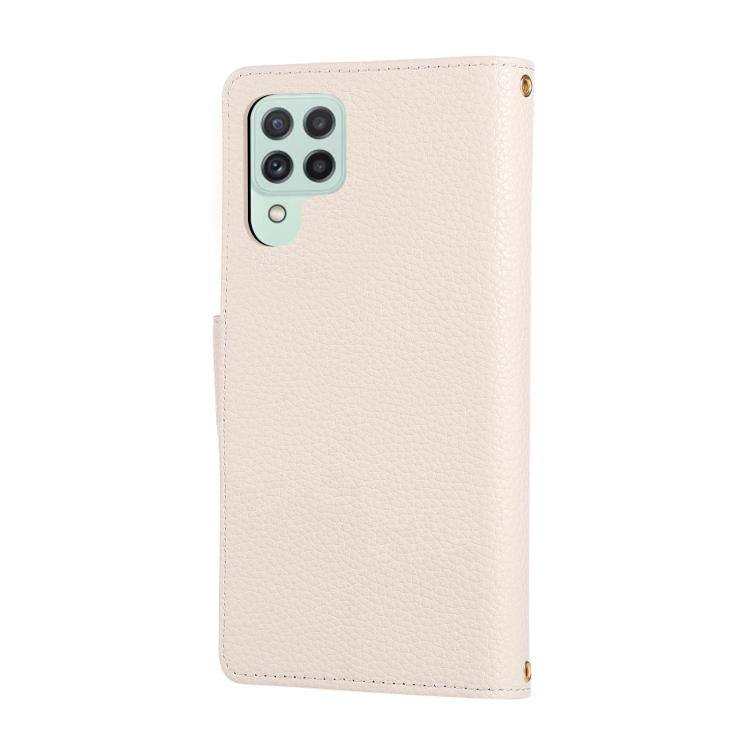 For Samsung Galaxy A22 4G Round Buckle Zipper Wallet Leather Phone Case with Crossbody Strap