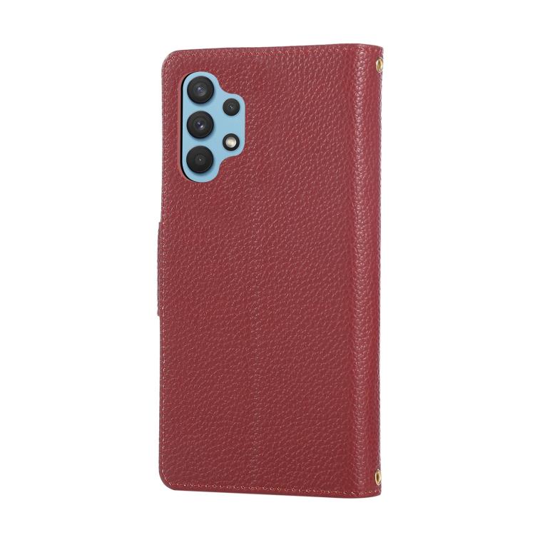 For Samsung Galaxy A32 4G Round Buckle Zipper Wallet Leather Phone Case with Crossbody Strap