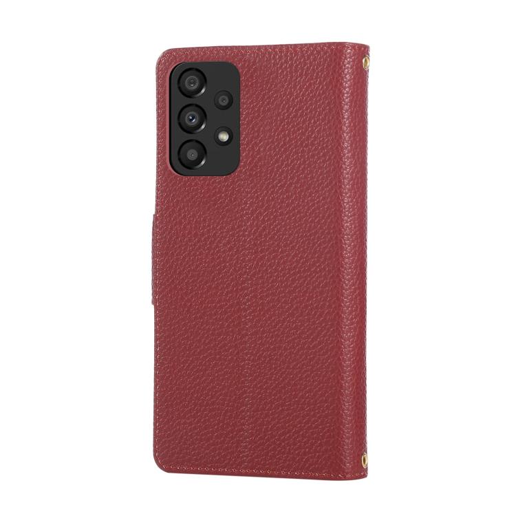 For Samsung Galaxy A33 5G Round Buckle Zipper Wallet Leather Phone Case with Crossbody Strap