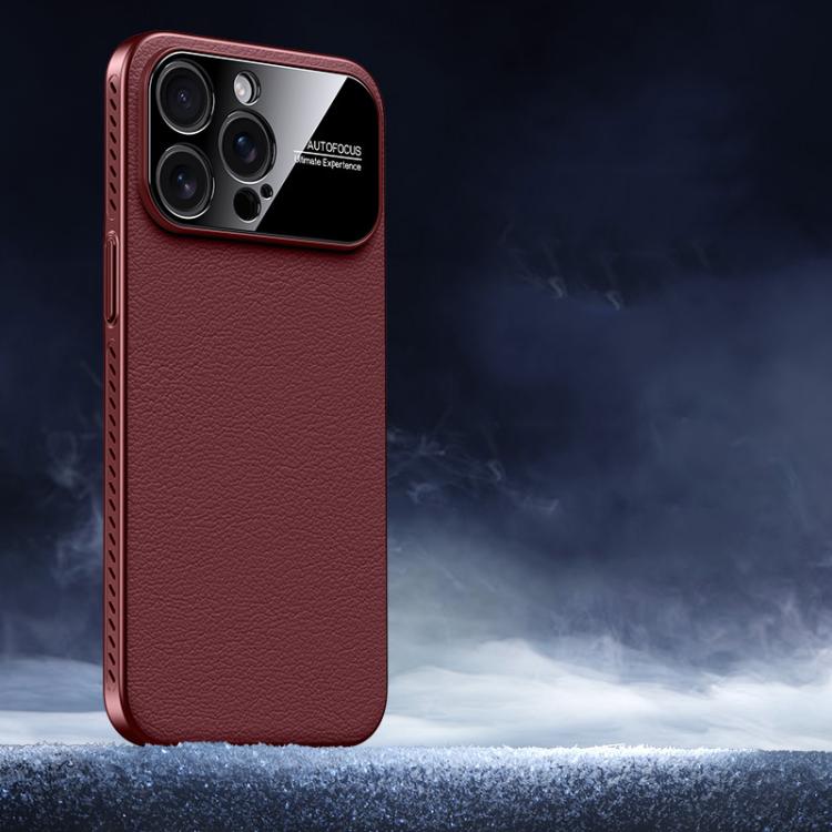 For iPhone 14 Pro Soft Armor Cooling Plain Leather Hybrid PC Phone Case