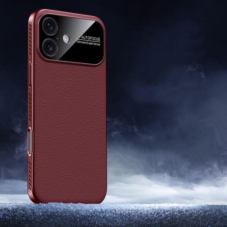 For iPhone 17 Soft Armor Cooling Plain Leather Hybrid PC Phone Case