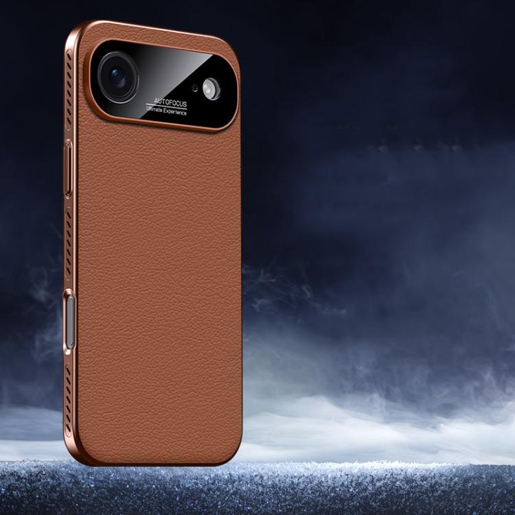 For iPhone Air Soft Armor Cooling Plain Leather Hybrid PC Phone Case