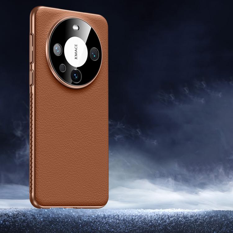 For Huawei Mate 60 Soft Armor Cooling Plain Leather Hybrid PC Phone Case