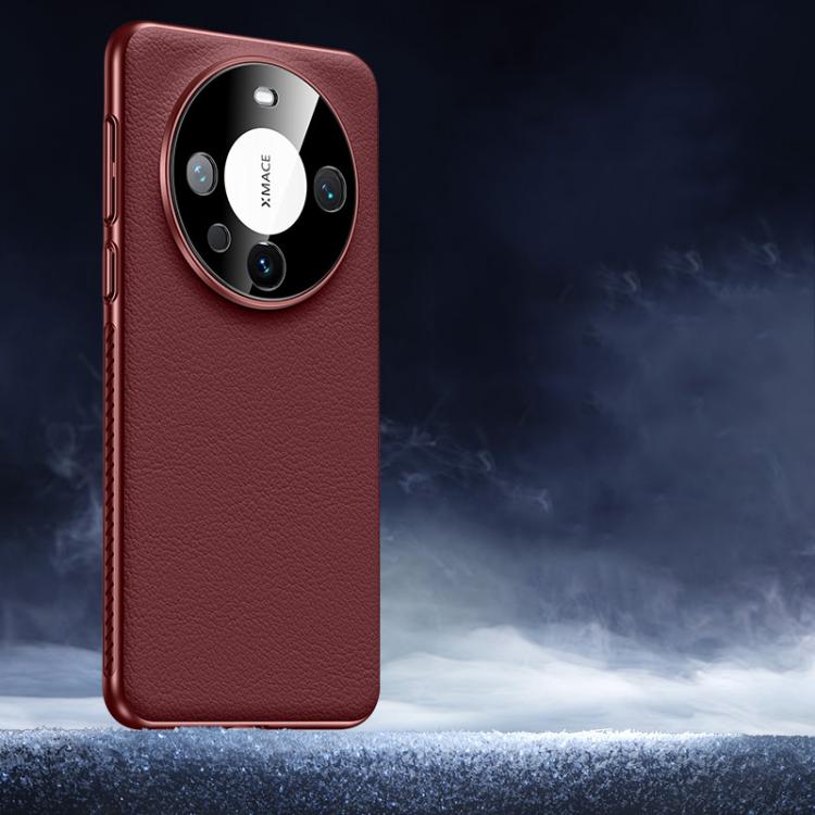 For Huawei Mate 60 Soft Armor Cooling Plain Leather Hybrid PC Phone Case