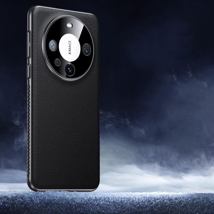 For Huawei Mate 60 Soft Armor Cooling Plain Leather Hybrid PC Phone Case